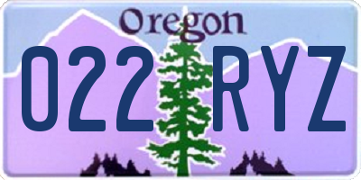 OR license plate 022RYZ