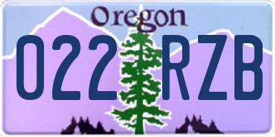 OR license plate 022RZB