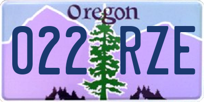 OR license plate 022RZE