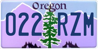 OR license plate 022RZM