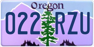 OR license plate 022RZU
