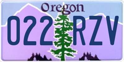 OR license plate 022RZV