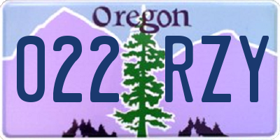 OR license plate 022RZY