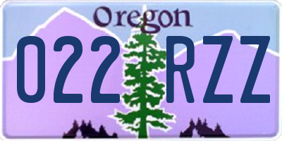 OR license plate 022RZZ