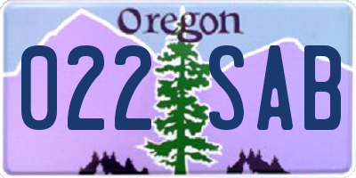 OR license plate 022SAB