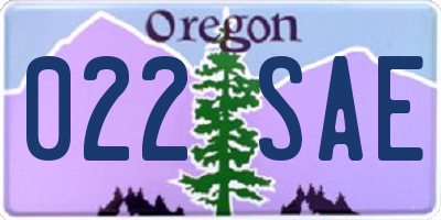 OR license plate 022SAE