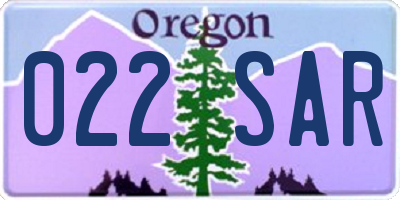 OR license plate 022SAR