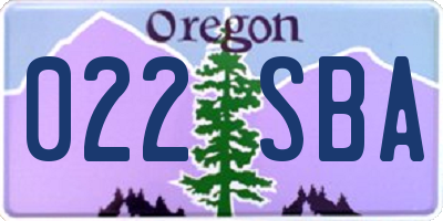 OR license plate 022SBA