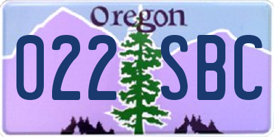 OR license plate 022SBC