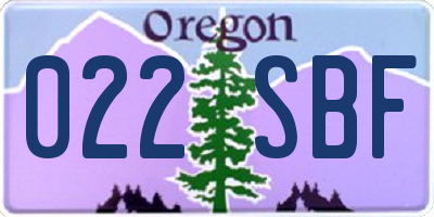 OR license plate 022SBF