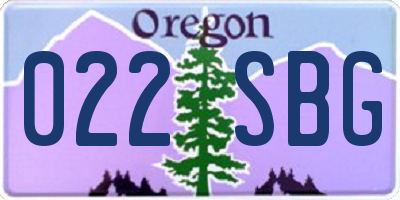 OR license plate 022SBG