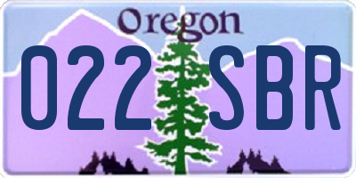 OR license plate 022SBR