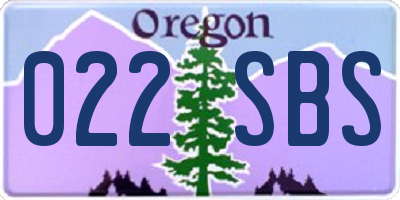 OR license plate 022SBS