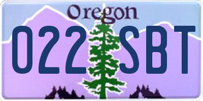 OR license plate 022SBT