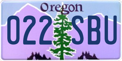 OR license plate 022SBU
