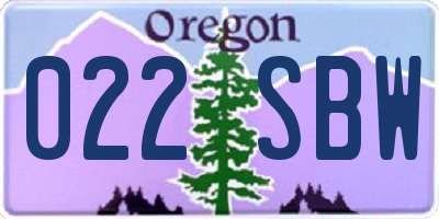 OR license plate 022SBW