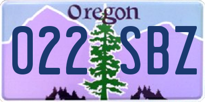 OR license plate 022SBZ