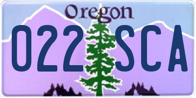 OR license plate 022SCA