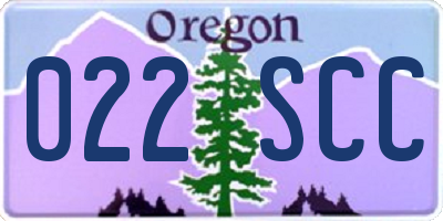 OR license plate 022SCC