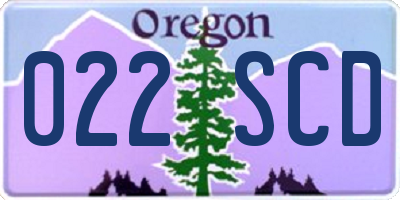 OR license plate 022SCD