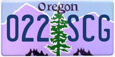 OR license plate 022SCG