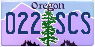 OR license plate 022SCS
