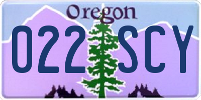 OR license plate 022SCY