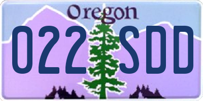 OR license plate 022SDD