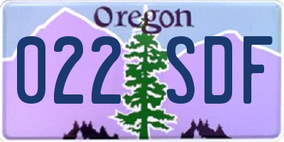 OR license plate 022SDF