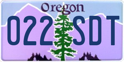 OR license plate 022SDT