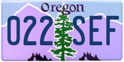 OR license plate 022SEF
