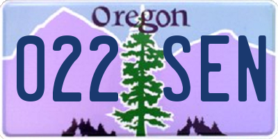 OR license plate 022SEN
