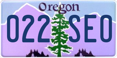 OR license plate 022SEO