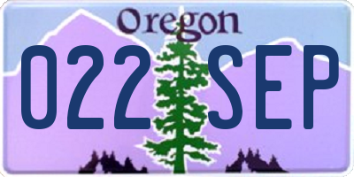 OR license plate 022SEP