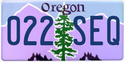 OR license plate 022SEQ