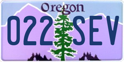 OR license plate 022SEV