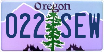OR license plate 022SEW