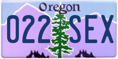 OR license plate 022SEX