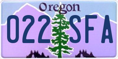 OR license plate 022SFA