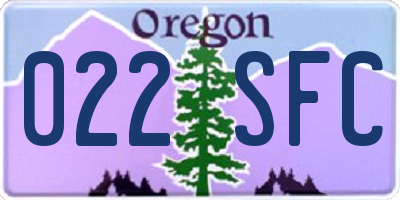 OR license plate 022SFC