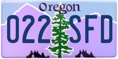 OR license plate 022SFD