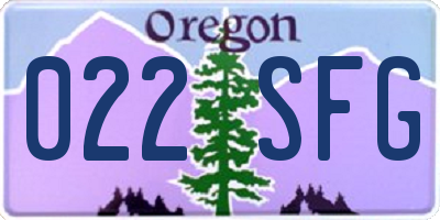 OR license plate 022SFG