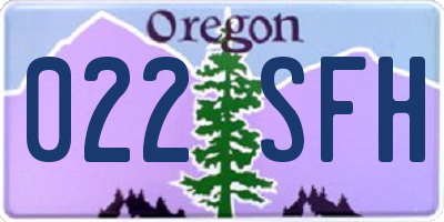 OR license plate 022SFH
