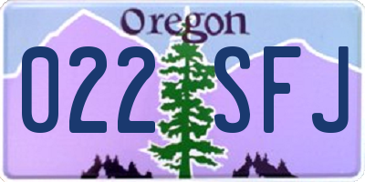 OR license plate 022SFJ