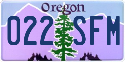 OR license plate 022SFM