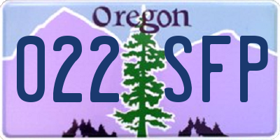 OR license plate 022SFP
