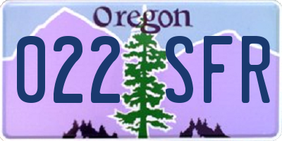 OR license plate 022SFR