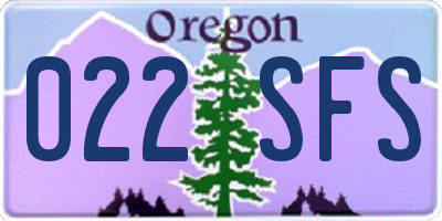 OR license plate 022SFS