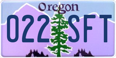 OR license plate 022SFT