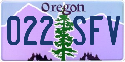OR license plate 022SFV